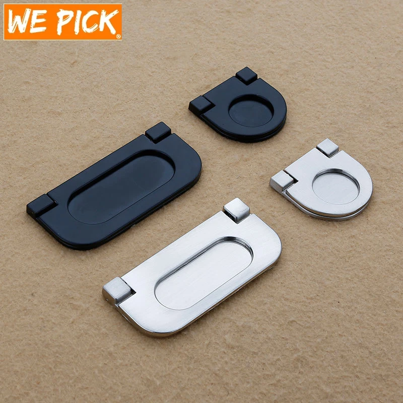 

WEPICK 6PCS Zinc Alloy Hidden Cabinet Door Handles Recessed Pulls Bedroom Wardrobe Door Tatami Knobs Furniture Handle Hardware