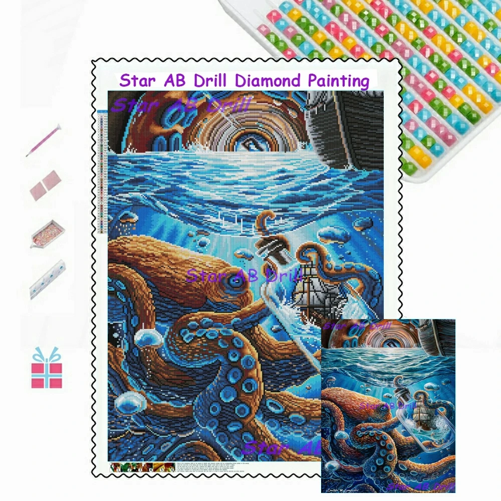 Набор для алмазной вышивки «Осьминог»
Набор для алмазной вышивки «Осьминог»