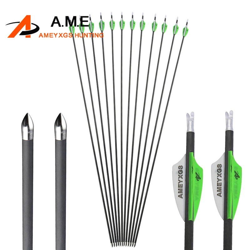 6/12pcs 31.5" Spine 600 Pure Carbon Arrow Archery ID 4.2mm White S Pin Nock For Recurve Compound Bow Hunting Shooting Arrows
6/12pcs 31.5" Spine 600 Pure Carbon Arrow Archery ID 4.2mm White S Pin Nock For Recurve Compound Bow Hunting Shooting Arrows