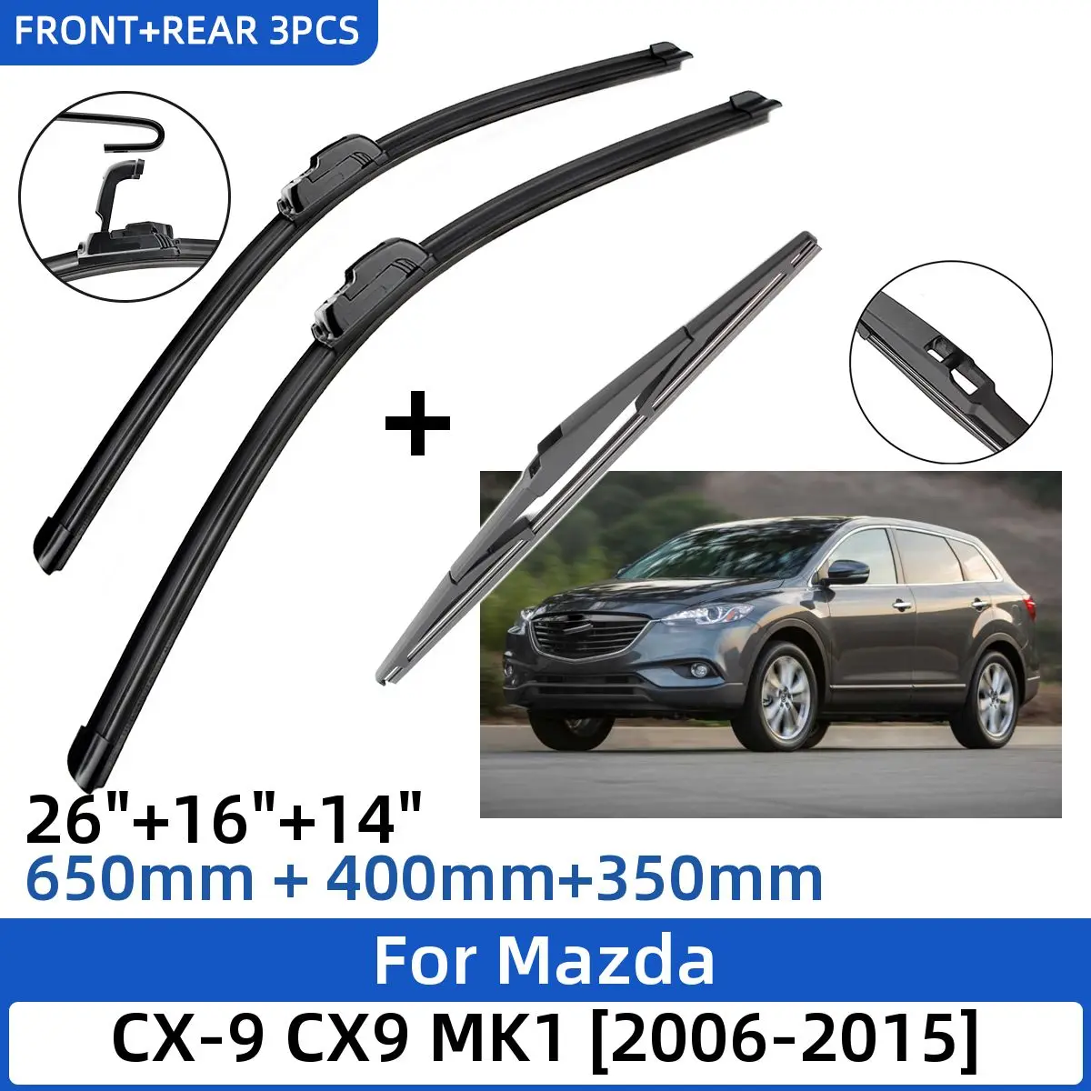 Щетки стеклоочистителя Передние Задние для Hyundai Tucson MK3 2015-2020, 26 + 16 + 14 дюймов, 2020, 3 шт.
Щетки стеклоочистителя Передние Задние для Hyundai Tucson MK3 2015-2020, 26 + 16 + 14 дюймов, 2020, 3 шт.