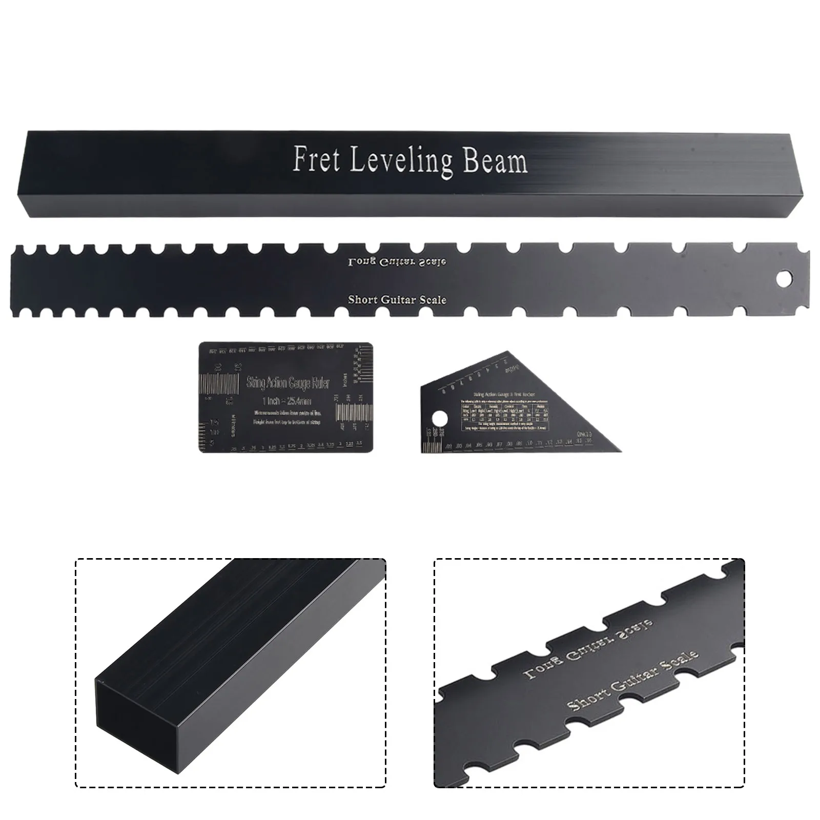 Guitar Luthier Tools Set, Fret Leveling Beam Ruler Kit Set, 4 PCS, Upgrade Your Guitar Maintain and Repair Experience
Guitar Luthier Tools Set, Fret Leveling Beam Ruler Kit Set, 4 PCS, Upgrade Your Guitar Maintain and Repair Experience