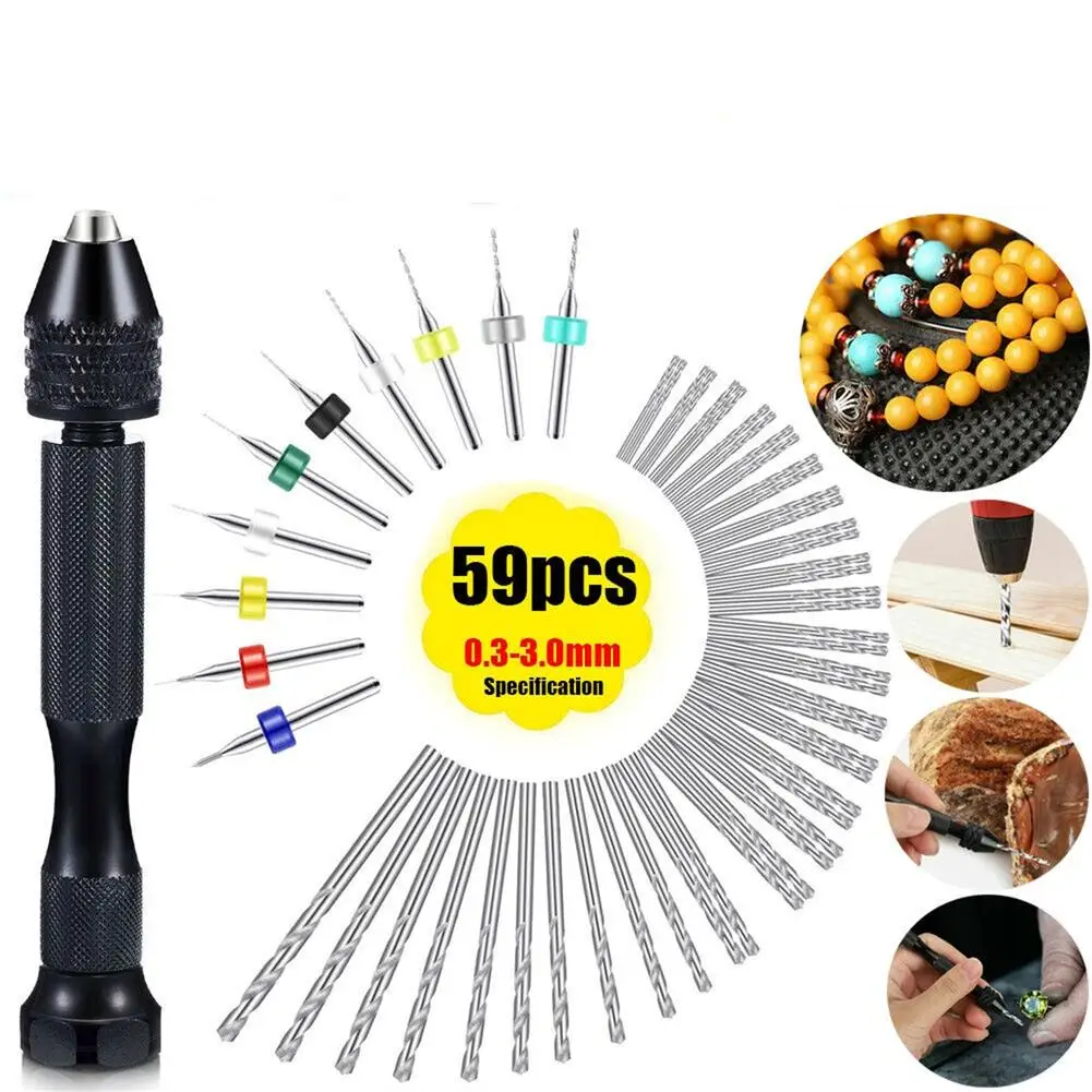 59 Pieces Hand Drill Bits Set Pin Vise Hand Drill 48 Pieces Twist Drill Bits 10 Pieces PCB Professional Rotary Tool
59 Pieces Hand Drill Bits Set Pin Vise Hand Drill 48 Pieces Twist Drill Bits 10 Pieces PCB Professional Rotary Tool