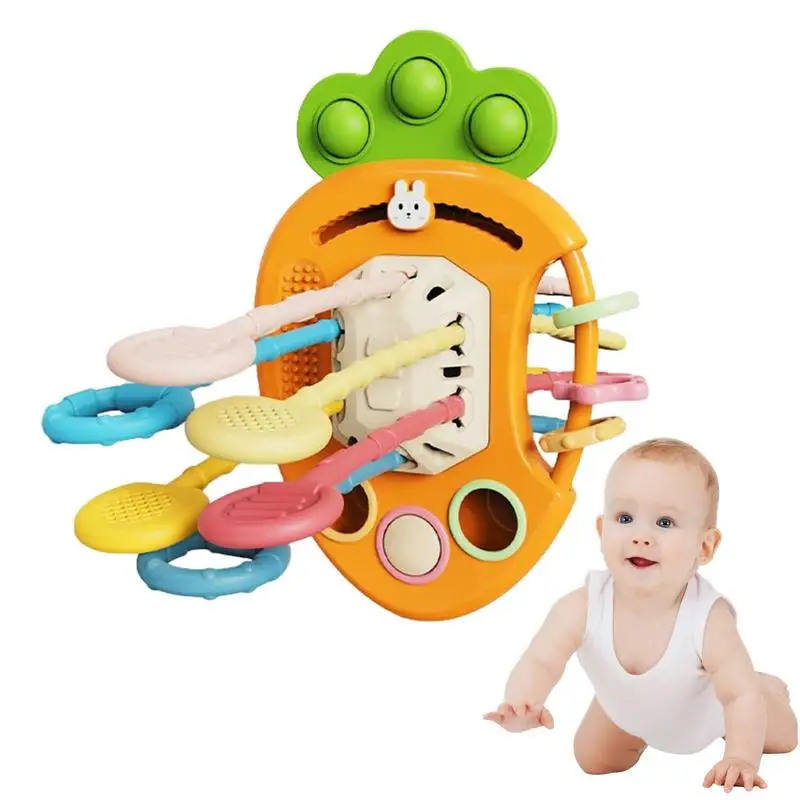 

Цветная развивающая детская игрушка Монтессори, милые силиконовые игрушки для моркови, игрушки для прорезывания зубов для детей