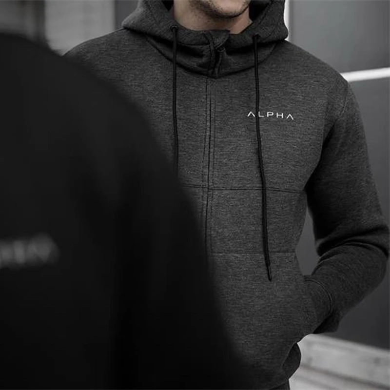 

Muscle Fitness Brothers Autumn And Winter Men's Long Sleeve Hooded Zipper Jacket Sports Sweatshirt