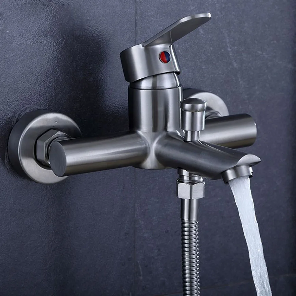 Corrosion-resistant Bathroom Faucet Wall-mounted Sink Stand With Hand Shower 0-90 ℃ Bathtub Chrome For Bathtub
Corrosion-resistant Bathroom Faucet Wall-mounted Sink Stand With Hand Shower 0-90 ℃ Bathtub Chrome For Bathtub