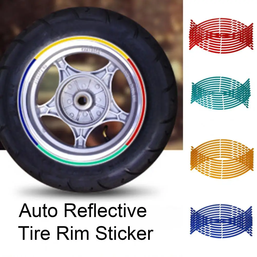 16Pcs Wheel Hub Sticker Self-adhesive Colorful Warning Universal Reflective Strip Car Wheel Hub Decor Decals Motorcycle Supplies
16Pcs Wheel Hub Sticker Self-adhesive Colorful Warning Universal Reflective Strip Car Wheel Hub Decor Decals Motorcycle Supplies