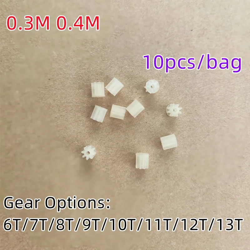 

10pcs/bag Plastic Small Motor Gears 6T 7T 8T 9T 10T 11T 12T 13T 0.3M 0.4M R/C Helicopter Quadcopter Drone Model Toys Spare Parts