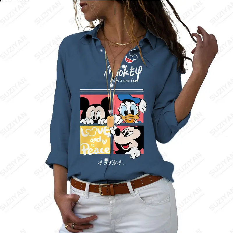Disney Women's Shirt Long Sleeve Polo Button Cardigan Top 3D Printed Clothing 23 New Spring Cartoon Pattern Plus Size Minimalist
Disney Women's Shirt Long Sleeve Polo Button Cardigan Top 3D Printed Clothing 23 New Spring Cartoon Pattern Plus Size Minimalist