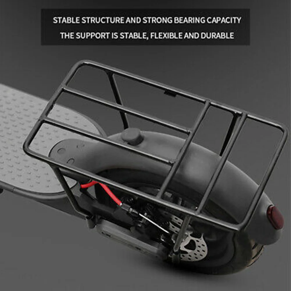 

For Luggage Travel Rack Electric Scooter Rear Shelf 27 X15 X 17 Cm 720g Accessories Black DIY Iron High Quality