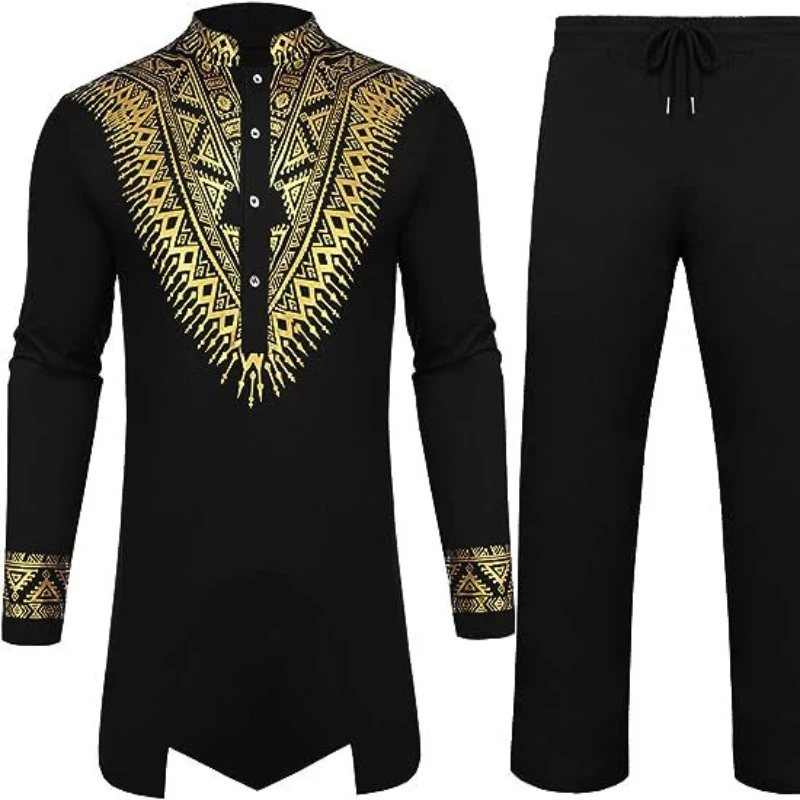 Men's African Men's Suit Bronzing Top and Trousers 2-Piece Set muslim fashion islamic clothing men musulmane
Men's African Men's Suit Bronzing Top and Trousers 2-Piece Set muslim fashion islamic clothing men musulmane
