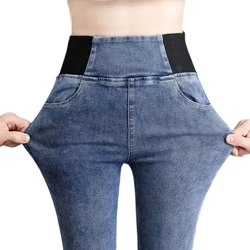 High waist Skinny Denim Trousers Women's 38 Autumn Winter New Korea Slim Pencil Pants Black Warm Thicken Female Casual Jeans
High waist Skinny Denim Trousers Women's 38 Autumn Winter New Korea Slim Pencil Pants Black Warm Thicken Female Casual Jeans