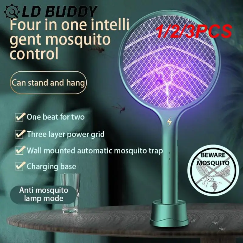 

In 1 LED Electric Mosquito Swatter USB Rechargeable Anti Fly Bug Zapper Killer Racket Pest Control Product Handhel