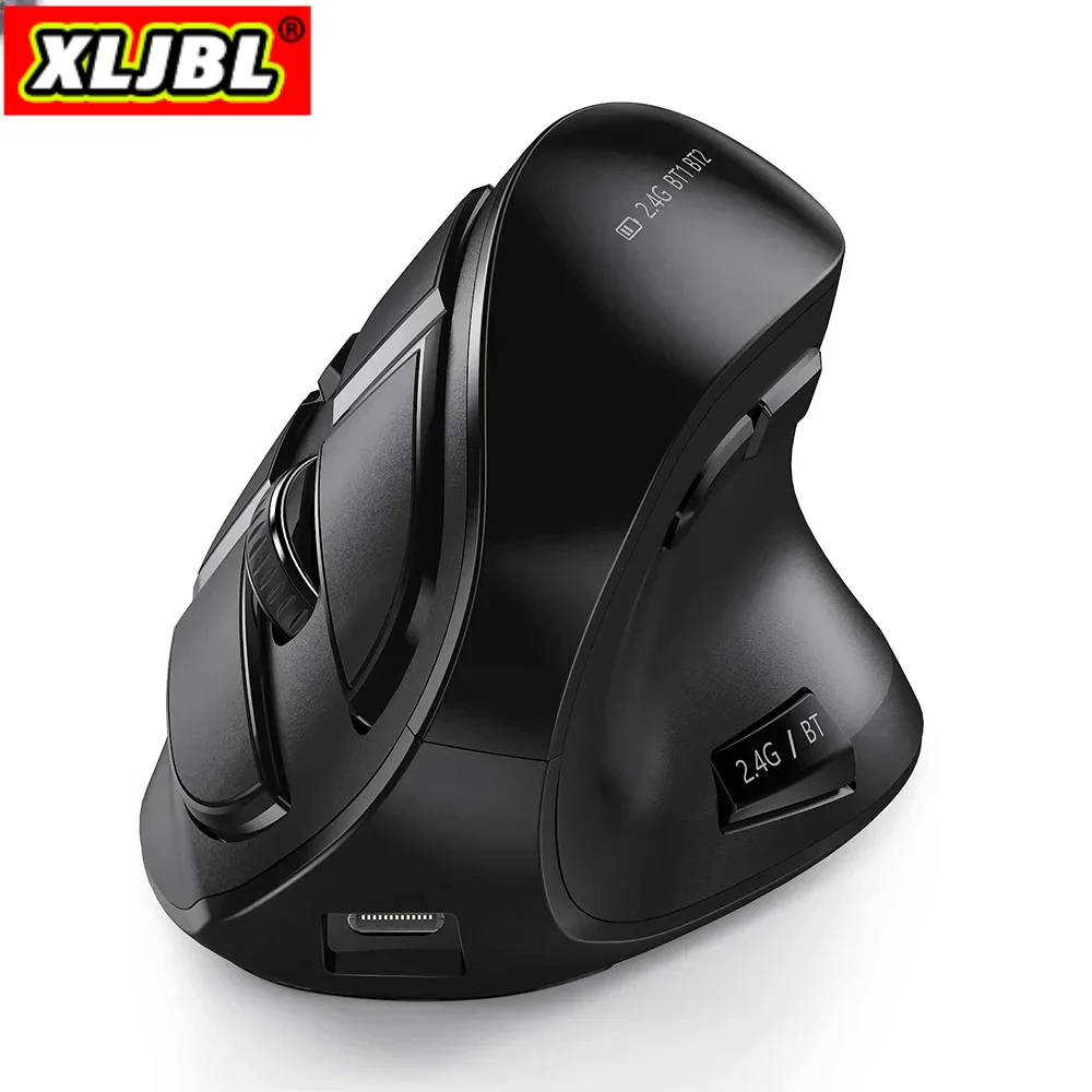 

XLJBL Seenda Rechargeable Vertical Mouse Bluetooth 5.0 3.0 Wireless Mouse for Laptop PC Mac iPad 2.4G USB Ergonomic Mice