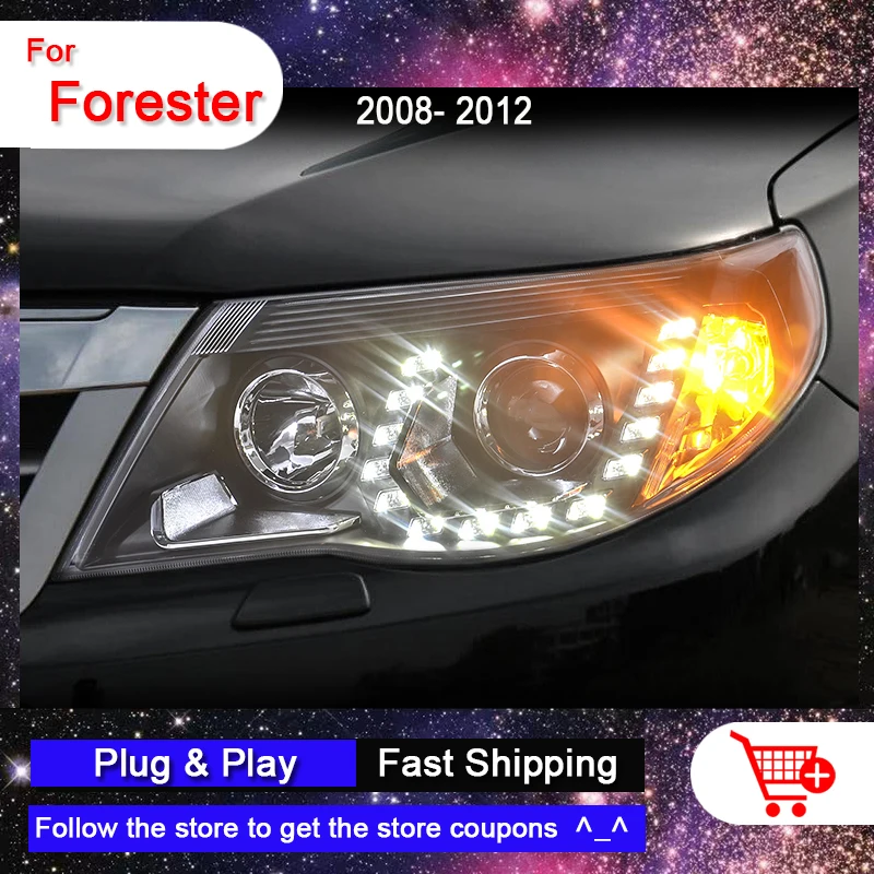

Car Styling Headlights For SUBARU Forester 2008-2010 LED DRL Turn Signal Lamp Auto Assembly Bi-xenon Len Car Accessories Upgrade