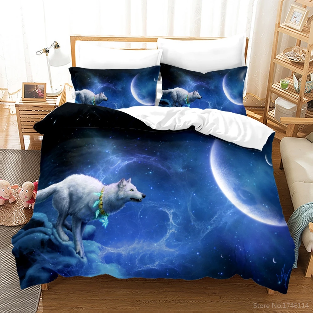 3D Print White Wolf Moon Duvet Cover Set Queen King Size Bedding Set Tribal Animal Galaxy Quilt Cover with Pillowcase Bedclothes
3D Print White Wolf Moon Duvet Cover Set Queen King Size Bedding Set Tribal Animal Galaxy Quilt Cover with Pillowcase Bedclothes
