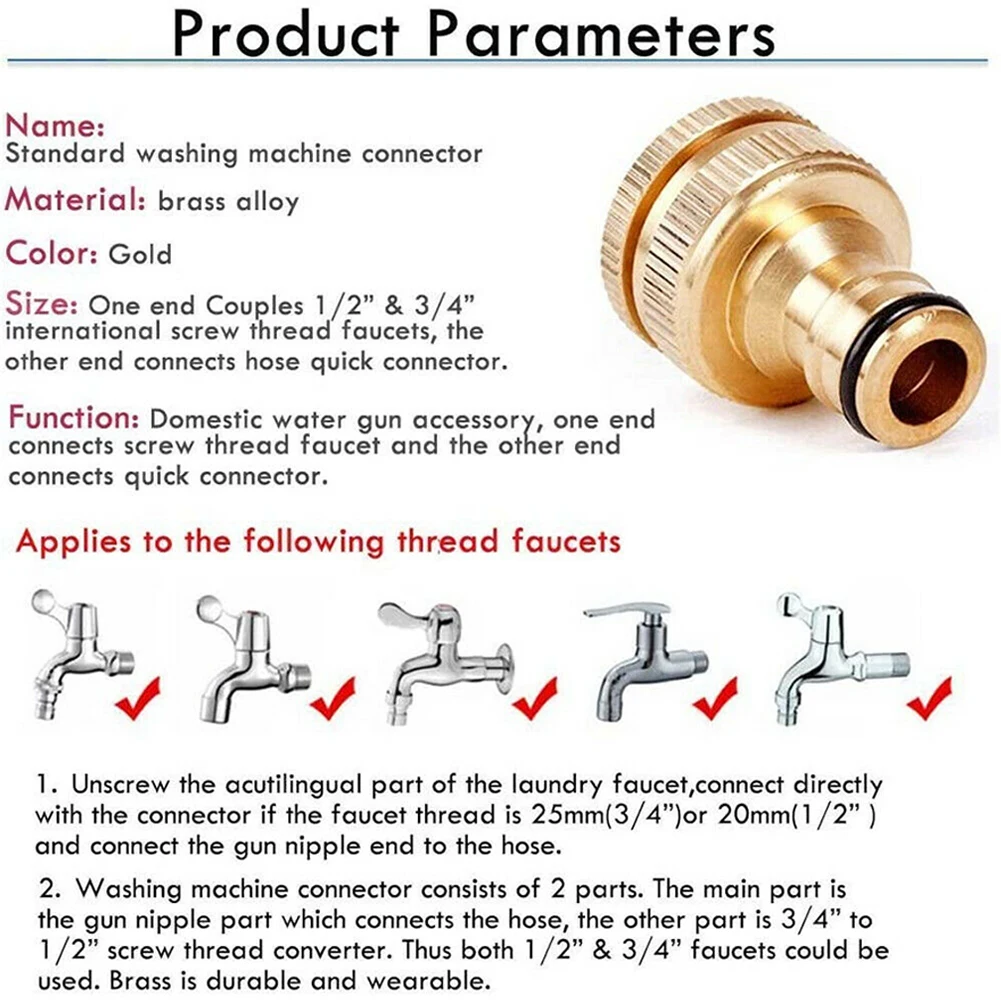 Durable High Qulity Newest 2022 Brand New Water Pipe Connector Fitting Adaptor 3/4in Brass 1/2in HOSE Tap Faucet
Durable High Qulity Newest 2022 Brand New Water Pipe Connector Fitting Adaptor 3/4in Brass 1/2in HOSE Tap Faucet