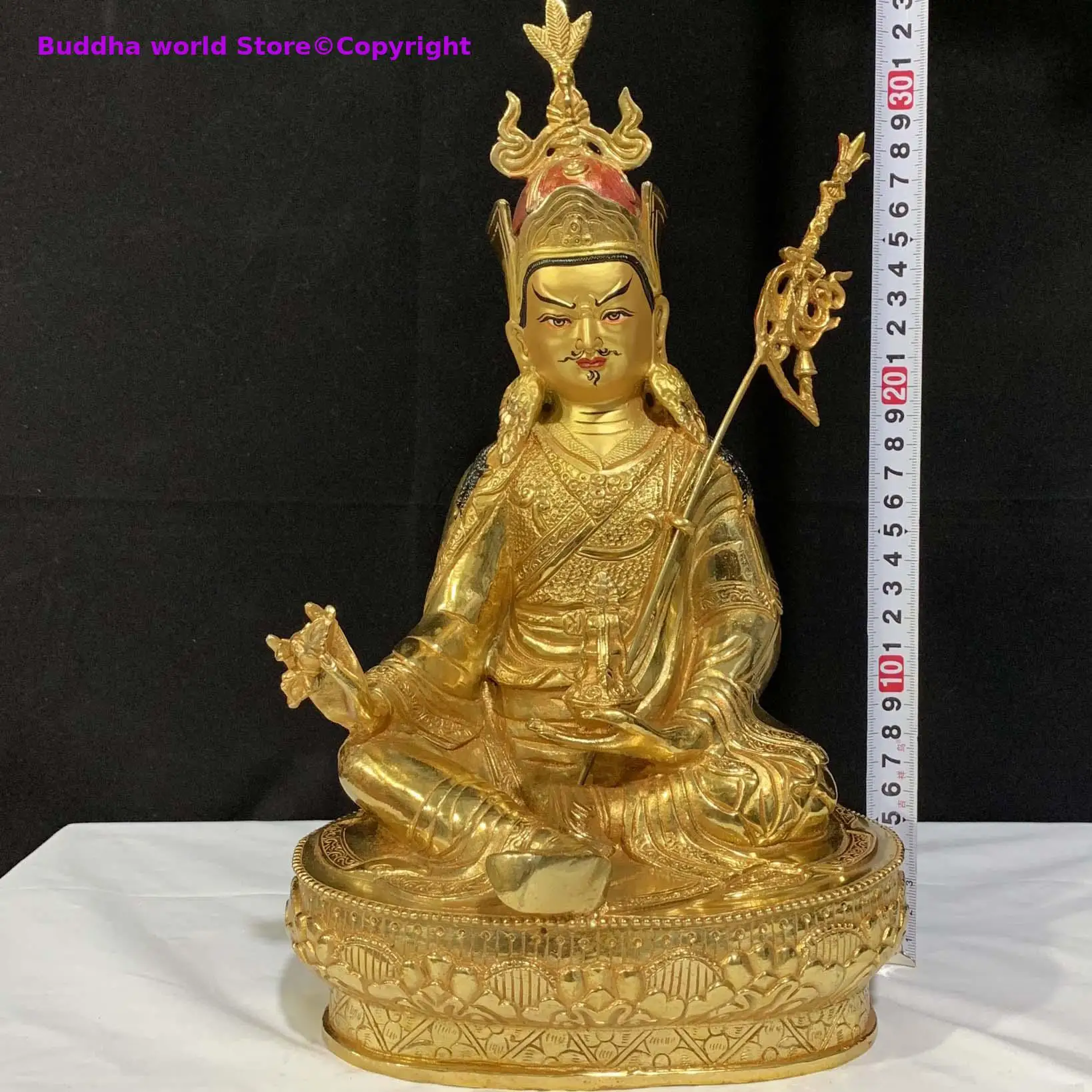 GOOD Buddhist supplies Efficacious Buddha 13" 33CM LARGE Buddhism full gilding Padmasambhava Guru Rinpoche Buddha brass statue
GOOD Buddhist supplies Efficacious Buddha 13" 33CM LARGE Buddhism full gilding Padmasambhava Guru Rinpoche Buddha brass statue