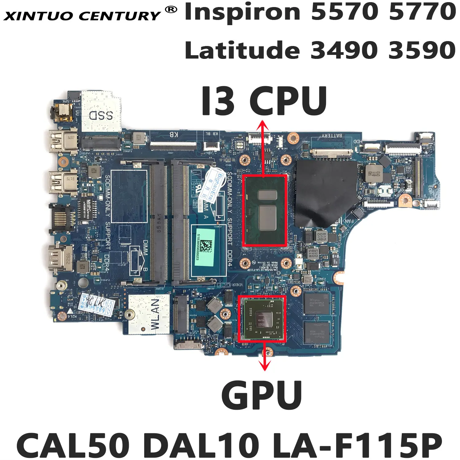 Материнская плата CAL50 DAL10 LA-F115P для ноутбука DELL Inspiron 5570 5770 и Latitude 3490 3590, материнская плата i3 CPU Radenon530/R7 M460
Материнская плата CAL50 DAL10 LA-F115P для ноутбука DELL Inspiron 5570 5770 и Latitude 3490 3590, материнская плата i3 CPU Radenon530/R7 M460