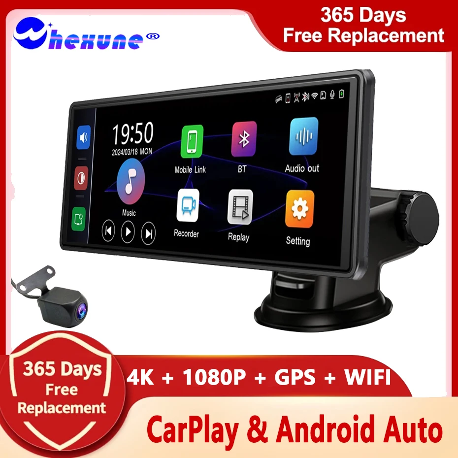 

11.3 Inch 4K Car DVR Carplay Android Auto Dash Cam Dual Len Video Drive Recorder Stream Mirror Dashcam Camera 5G Wifi/GPS/BT/FM