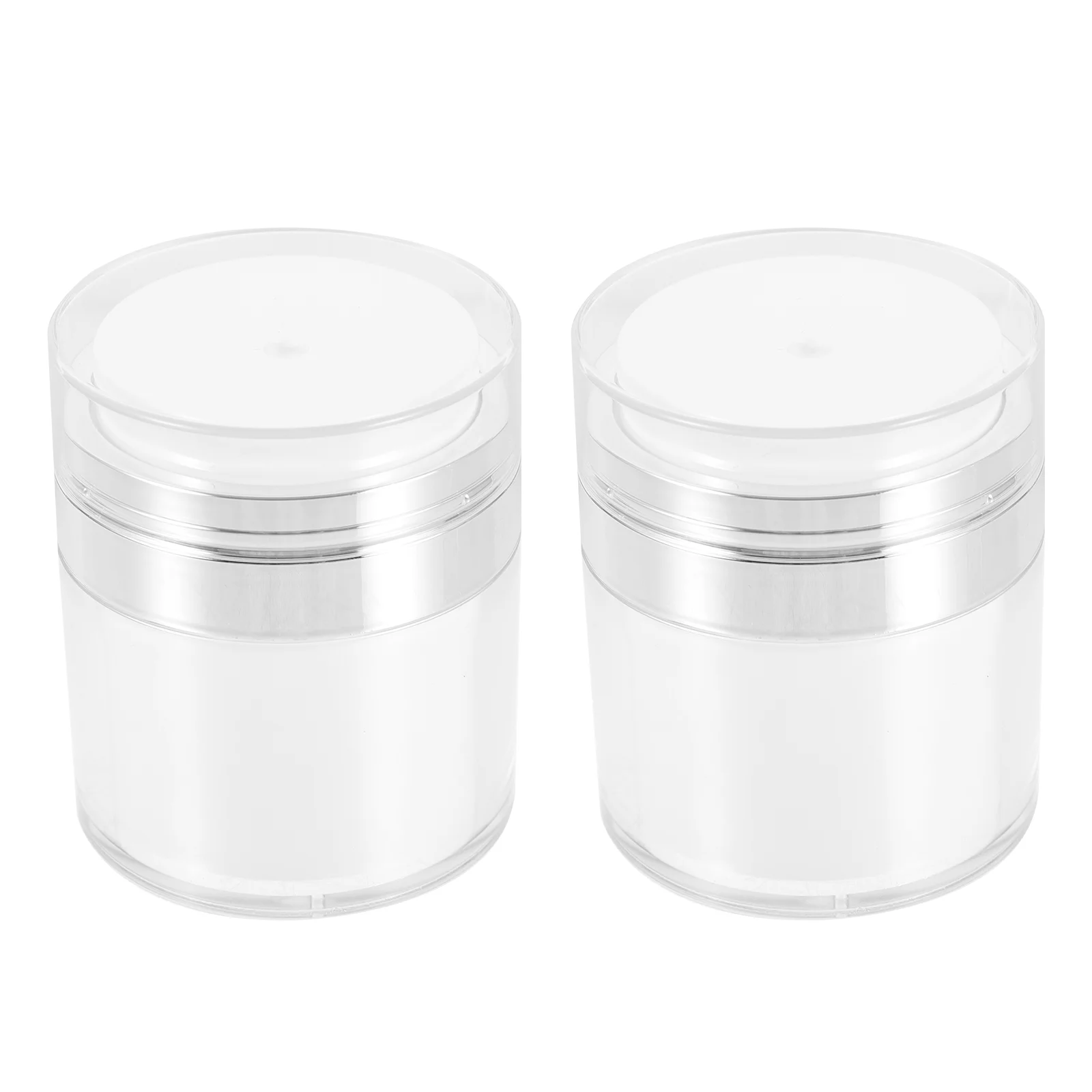 

2 Pcs Press Cream Jar Empty Refillable Airless Pump Jars Travel Containers Sub Bottle Creami Creami