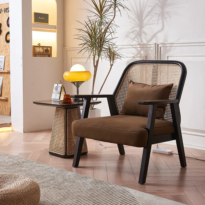 Quiet Wind Vine Weaving Leisure Chair Living Room Balcony Solid Wood Single Backrest Sofa Chair Nordic Hotel Lazy Designer
Quiet Wind Vine Weaving Leisure Chair Living Room Balcony Solid Wood Single Backrest Sofa Chair Nordic Hotel Lazy Designer