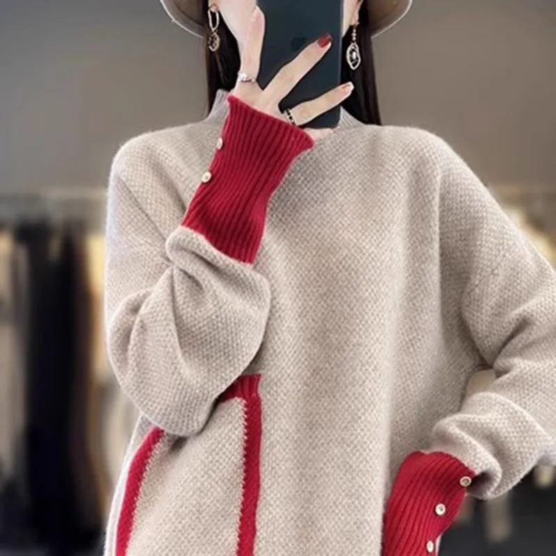 Женская одежда свитер 2024 Осень Новый большой теплый кашемировый шерстяной свитер женский Y2k свободный короткий вязаный пуловер с высоким воротом Топы
Женская одежда свитер 2024 Осень Новый большой теплый кашемировый шерстяной свитер женский Y2k свободный короткий вязаный пуловер с высоким воротом Топы