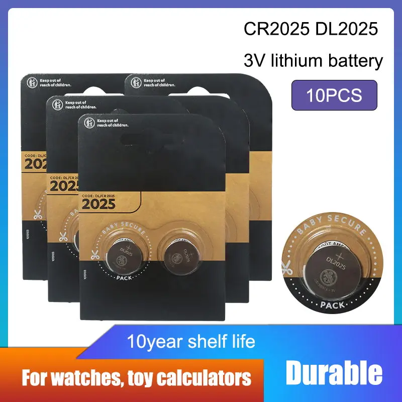 10pcs brand new battery for Durable DLCR2025 CR2025 ECR2025 GPCR2025 3v button cell coin lithium batteries watch car toy | Электроника