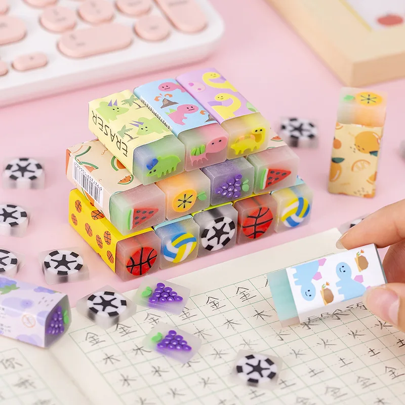 4 Pcs Erasers School Supplies Watermelon Dinosaur Basketball Crystal Student Pencil Eraser Children Stationery Rubber Prize
4 Pcs Erasers School Supplies Watermelon Dinosaur Basketball Crystal Student Pencil Eraser Children Stationery Rubber Prize
