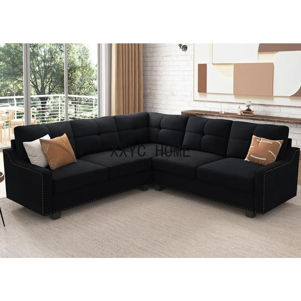 Convertible Sectional Sofa Velvet L Shaped Couch Reversible 4 Seat Corner for Small Apartment,Velvet Black
Convertible Sectional Sofa Velvet L Shaped Couch Reversible 4 Seat Corner for Small Apartment,Velvet Black
