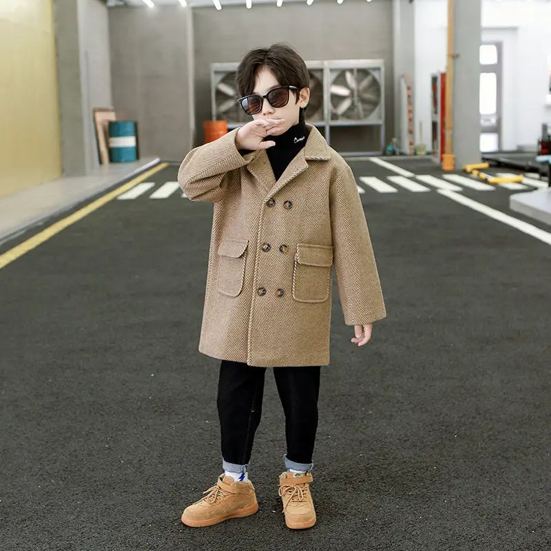 2023 Kids Wool Coats Winter Boys Fashion Jackets Turn-down Collar Long Solid Add Wool Warm Children Outerwear Top Clothes 5-14Yr
2023 Kids Wool Coats Winter Boys Fashion Jackets Turn-down Collar Long Solid Add Wool Warm Children Outerwear Top Clothes 5-14Yr