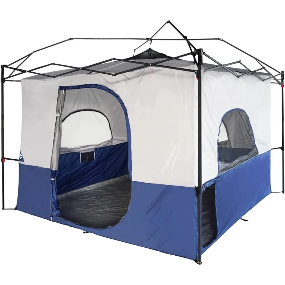 Camping cube, converting 10'x10 'straight leg canopy into an internal pop-up tent with 1 dog hole - fully ventilated roof
Camping cube, converting 10'x10 'straight leg canopy into an internal pop-up tent with 1 dog hole - fully ventilated roof