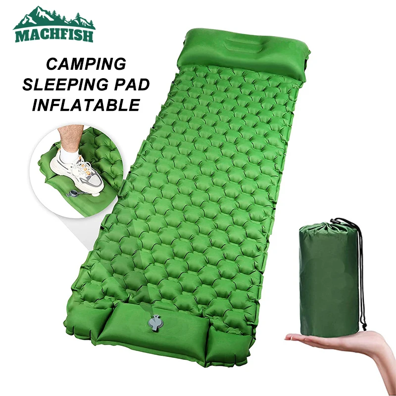 MachFish Outdoor Camping Sleeping Pad Inflatable Mattress with Pillows Ultralight Air Mat Built-in Inflator Pump Travel Hiking
MachFish Outdoor Camping Sleeping Pad Inflatable Mattress with Pillows Ultralight Air Mat Built-in Inflator Pump Travel Hiking