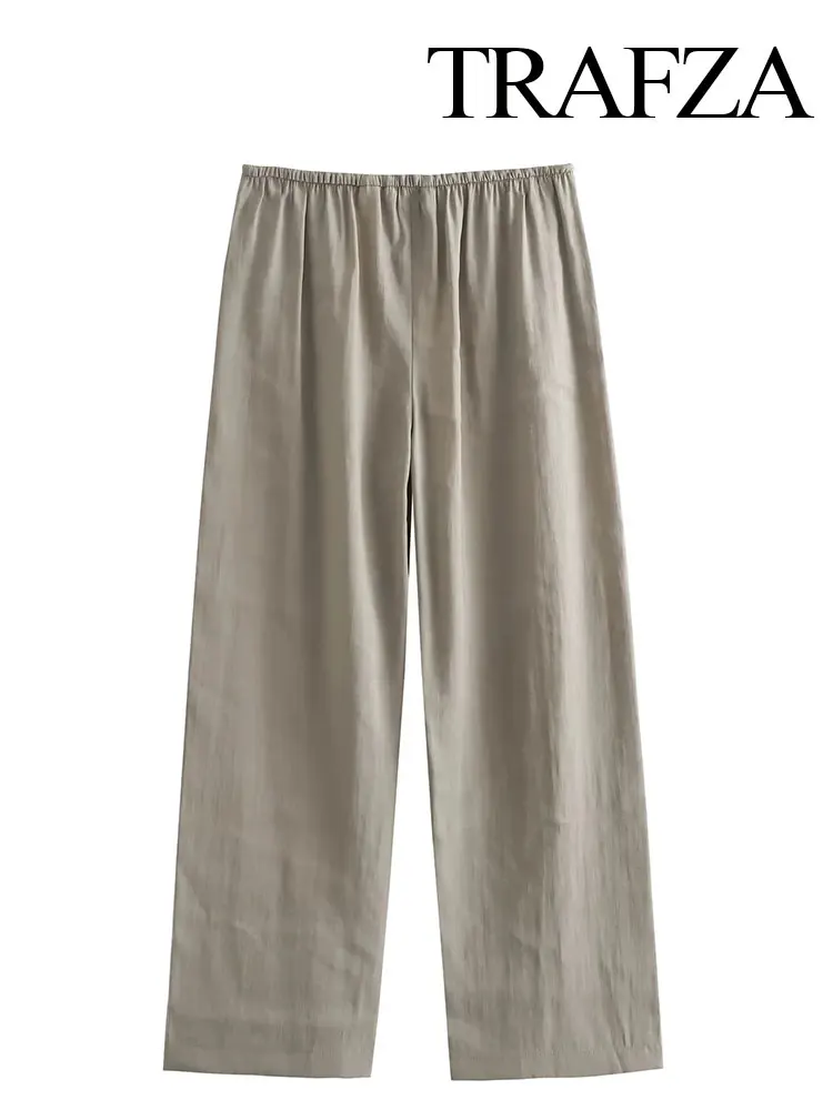 TRAFZA Trousers For Women Fashion Trousers 2023 New Loose Long Pant Female With Folds Chic And Elegant Women's Wide Leg Pants
TRAFZA Trousers For Women Fashion Trousers 2023 New Loose Long Pant Female With Folds Chic And Elegant Women's Wide Leg Pants