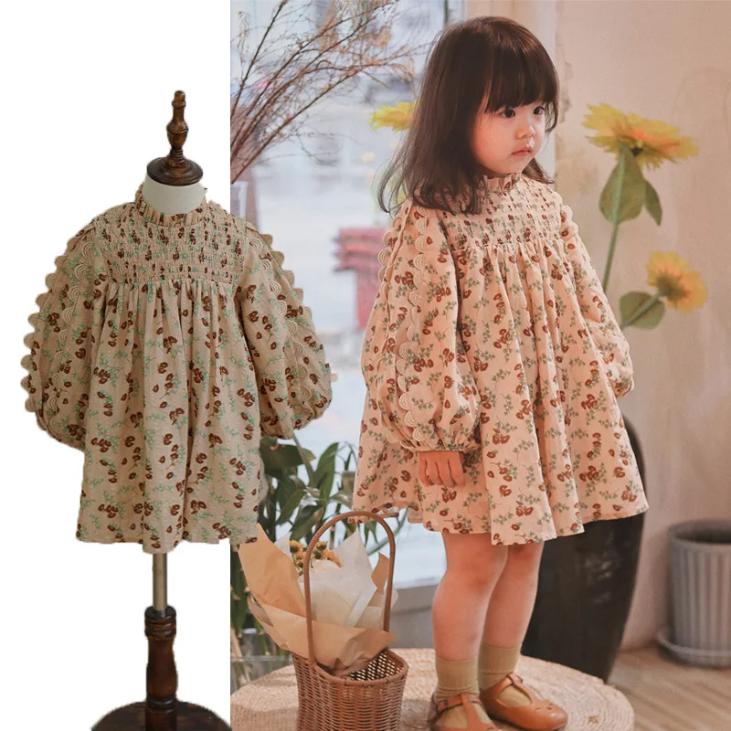 New Arrival Autumn Baby Girls Dresses Brown Flower Print High Necked Curved Border Patchwork Pleated Dresses
New Arrival Autumn Baby Girls Dresses Brown Flower Print High Necked Curved Border Patchwork Pleated Dresses