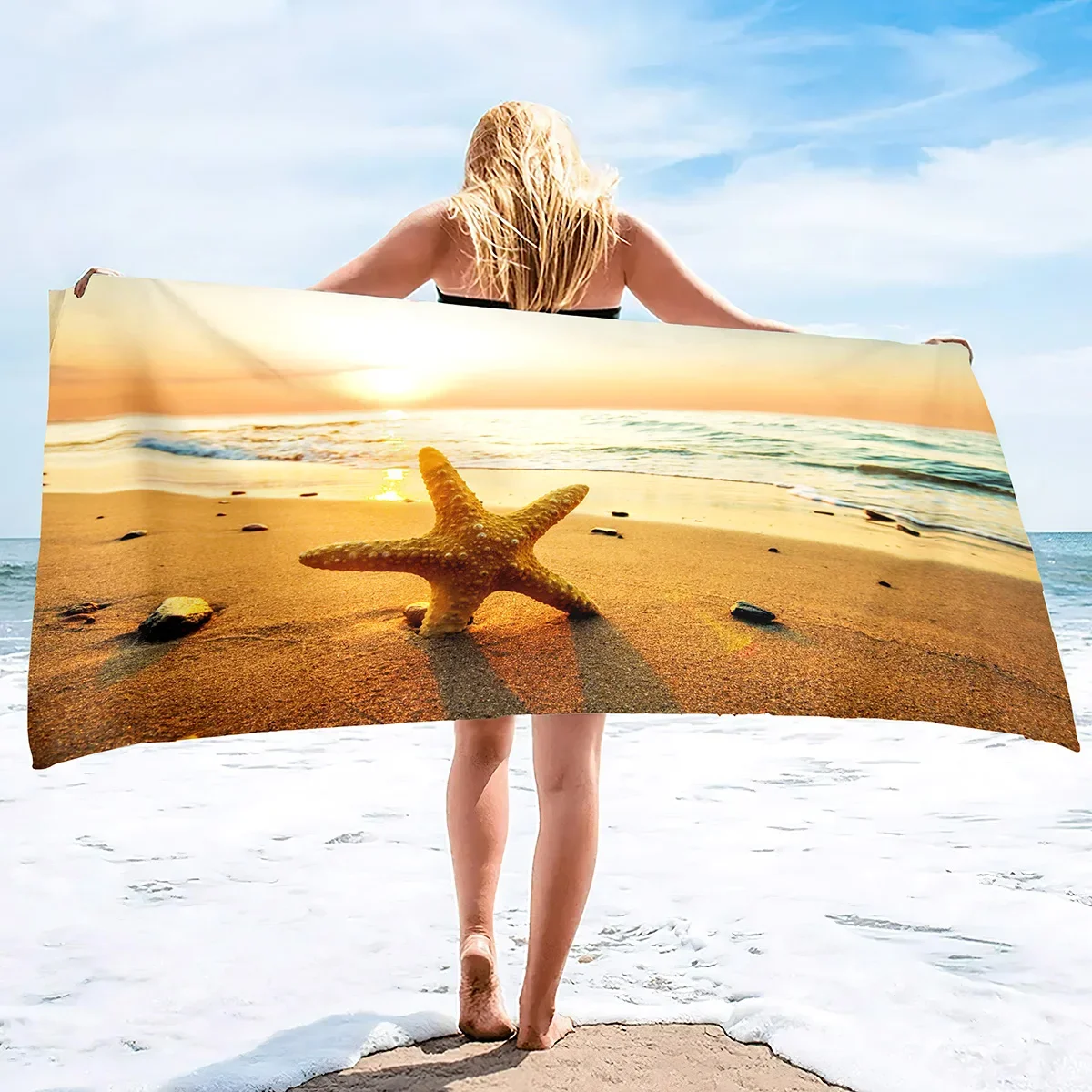 Beach Towel Oversized,Thick Sand Free Microfiber Super Absorbent Tropical Starfish Sunset Swim Towels
Beach Towel Oversized,Thick Sand Free Microfiber Super Absorbent Tropical Starfish Sunset Swim Towels