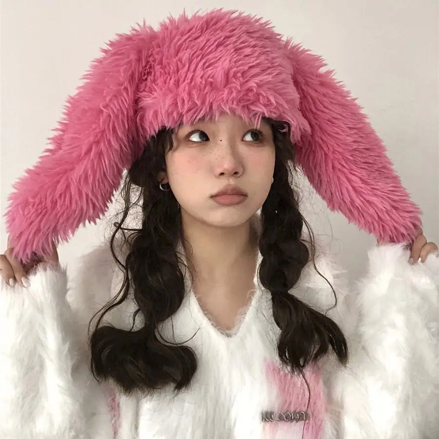 Long Ear Rabbit Hair Plush Beanies Hat Winter Women Fluffy Warm Ear Protection Bomber Hat Lady Street Fashion Skullies Hat
Long Ear Rabbit Hair Plush Beanies Hat Winter Women Fluffy Warm Ear Protection Bomber Hat Lady Street Fashion Skullies Hat