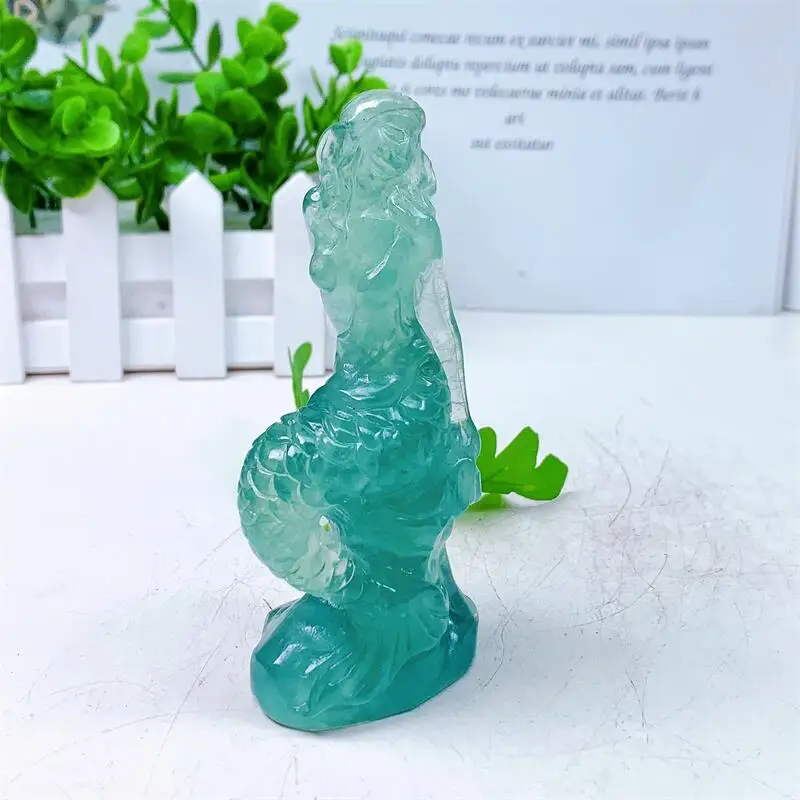 12CM Natural Fluorite Mermaid Statue Healing Crystal Carving Feng Shui Aesthetic Fengshui Home Decoration Reiki Gift 1pcs
12CM Natural Fluorite Mermaid Statue Healing Crystal Carving Feng Shui Aesthetic Fengshui Home Decoration Reiki Gift 1pcs