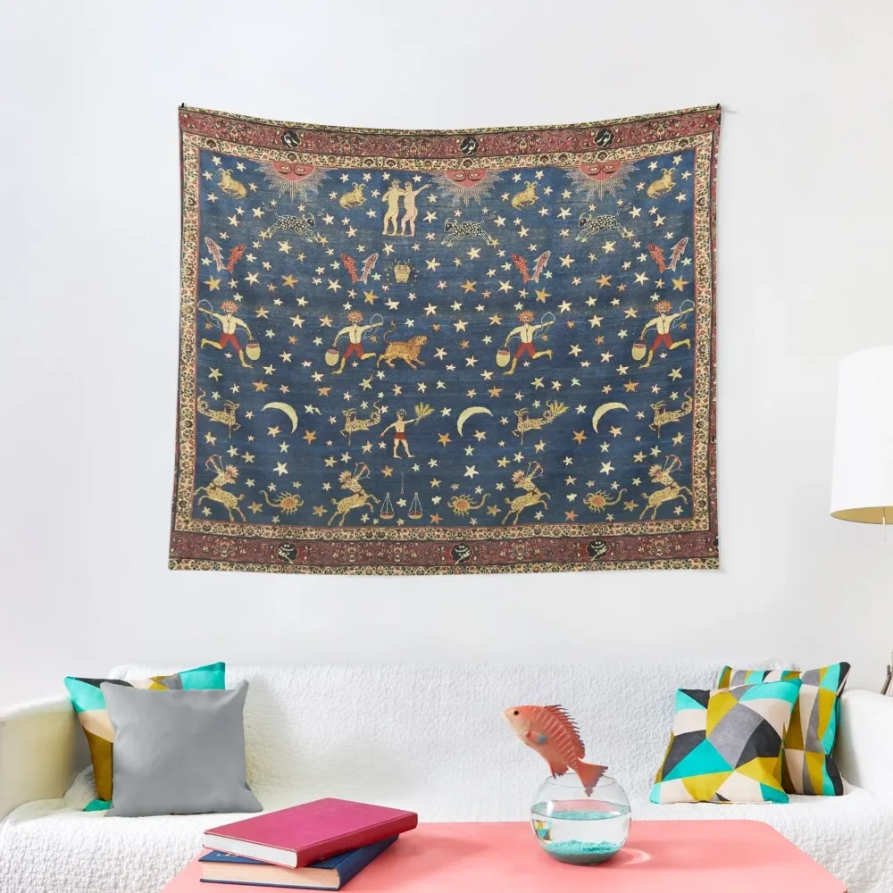ANTIQUE PERSIAN CARPET WITH ZODIACAL SIGNS,STARS IN BLUE SKY Tapestry Wall Deco House Decor Japanese Room Decor Tapestry
ANTIQUE PERSIAN CARPET WITH ZODIACAL SIGNS,STARS IN BLUE SKY Tapestry Wall Deco House Decor Japanese Room Decor Tapestry