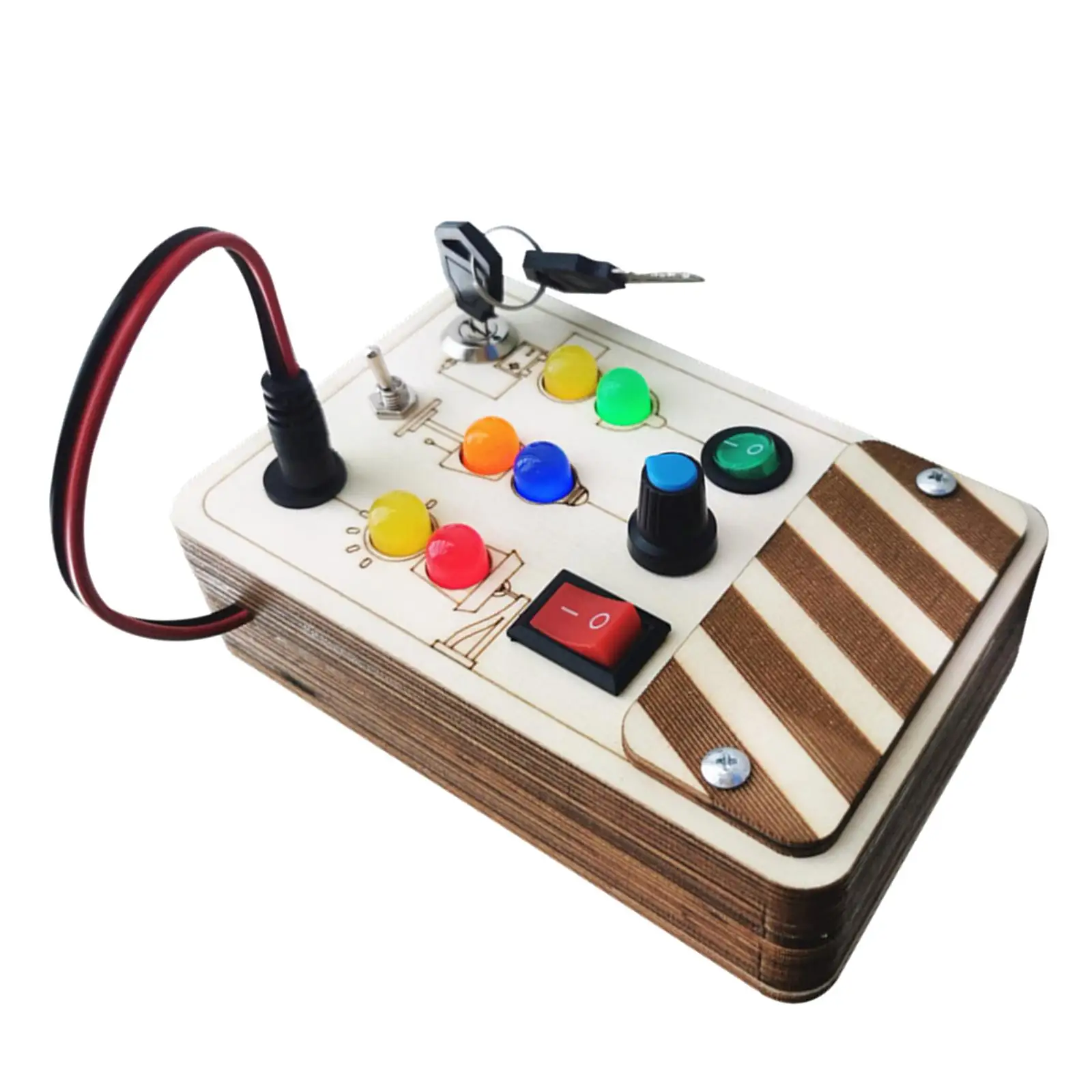 Wooden LED Light Busy Board Sensory Board Basic Life Skills Early Development Toys Button Switch Toy for Aritport Car Trip
Wooden LED Light Busy Board Sensory Board Basic Life Skills Early Development Toys Button Switch Toy for Aritport Car Trip