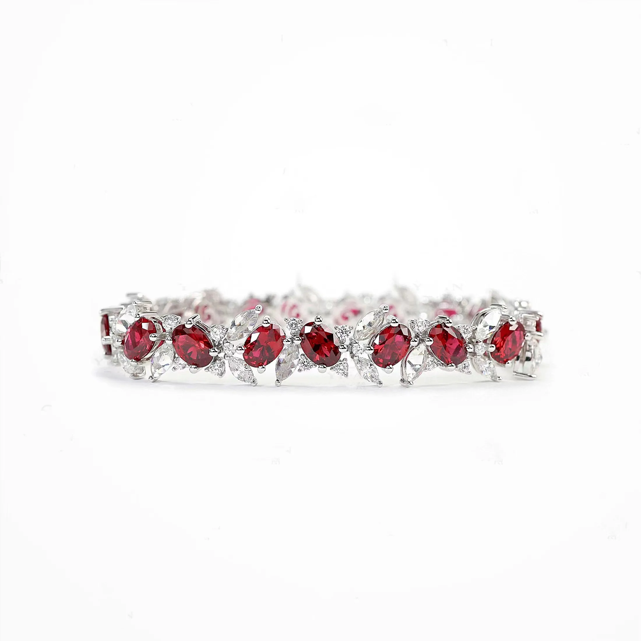 

ZOCA 100% 925 Sterling Silver Oval Cut Lab Ruby Gemstone Women Bracelets Bangle Wedding Fine Jewelry Anniversary Gift