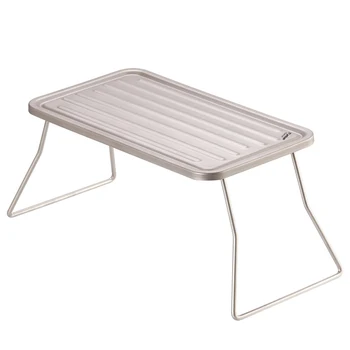 캠핑 바베큐 그릴 접이식 테이블, 티타늄 270x122x117mm, 하이킹 피크닉 골지 플레이트 디자인