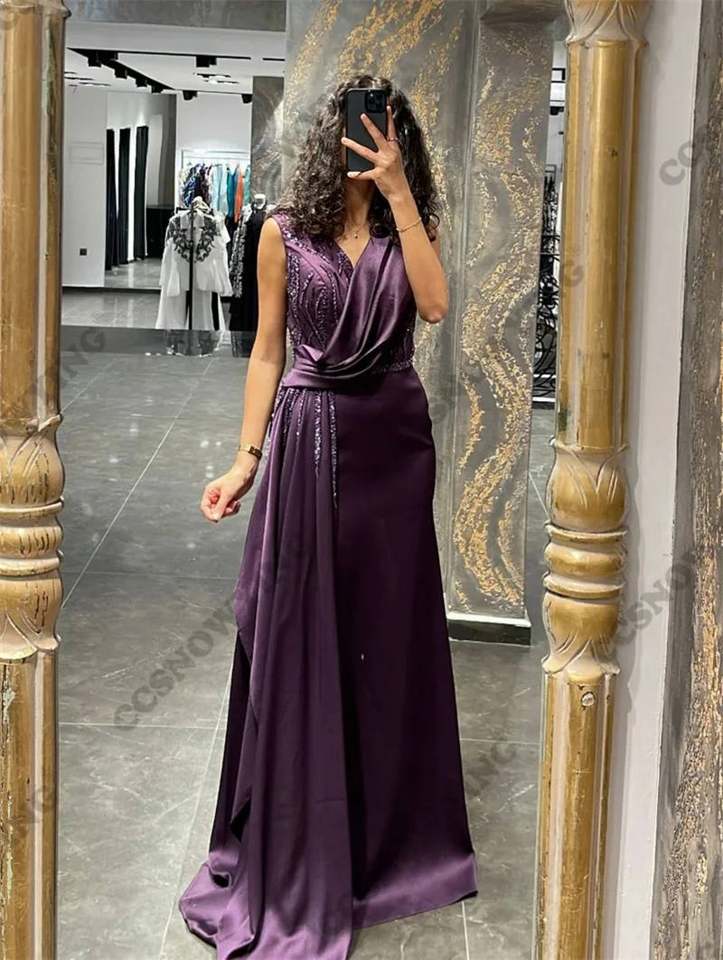 Simple Appliques Beaded Muslim Evening Dresses Sleeveless Islamic Formal Party Gowns Sweetheart Women Arabic Robes De Soirée
Simple Appliques Beaded Muslim Evening Dresses Sleeveless Islamic Formal Party Gowns Sweetheart Women Arabic Robes De Soirée
