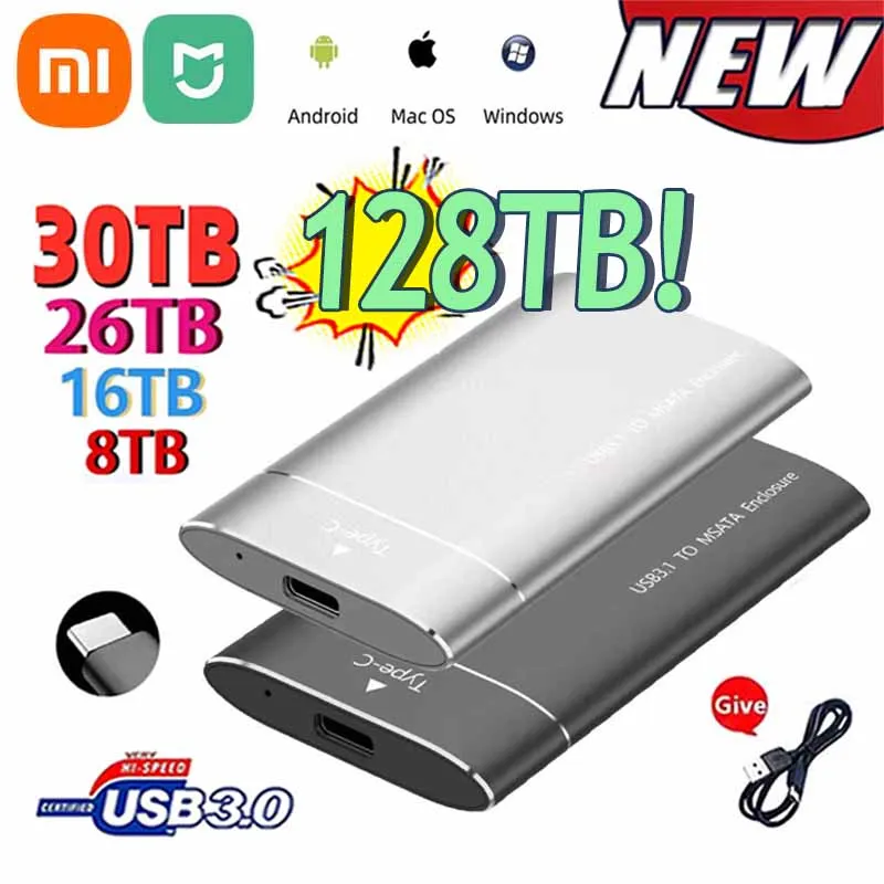 XIAOMI MIJIA Original SSD Portable Hard Disk 1TB 2TB 500GB 128TB Hard Drive Hard Disk Electronics for Laptops/Computer/PC
XIAOMI MIJIA Original SSD Portable Hard Disk 1TB 2TB 500GB 128TB Hard Drive Hard Disk Electronics for Laptops/Computer/PC