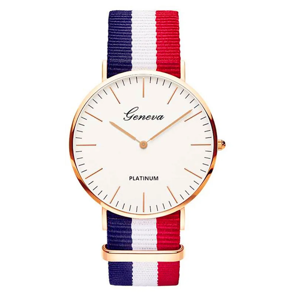 

Классические модные женские часы в полоску с нейлоновым ремешком, роскошные Брендовые мужские кварцевые Простые часы