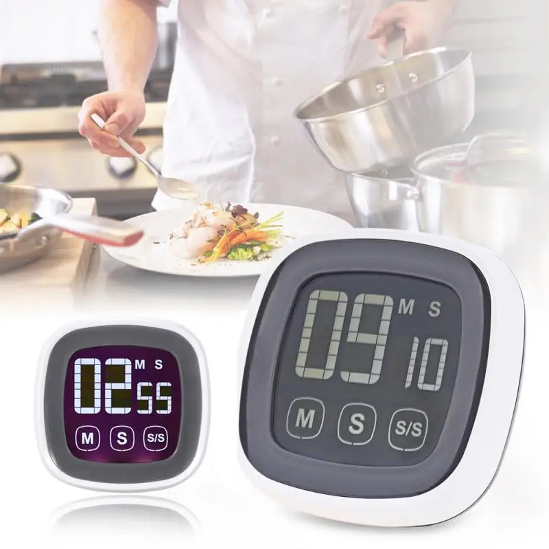 

TS-BN54 Kitchen Timer LED Backlight Touch Timer 99 Minutes 59 Seconds Touch Timer Cooking Count Up Countdown Clock Stopwatch