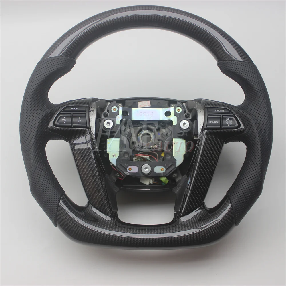 Сменное рулевое колесо из настоящего углеродного волокна с кожей для Honda Accord 2008-2012 8TH Odyssey Crosstour 
Сменное рулевое колесо из настоящего углеродного волокна с кожей для Honda Accord 2008-2012 8TH Odyssey Crosstour