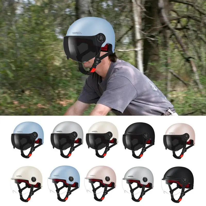

Bike Helmets With Visor Full Face Racing Head Protector Winter Warm Double Visor Motorbike Sports Helmet for Adult Men and Women