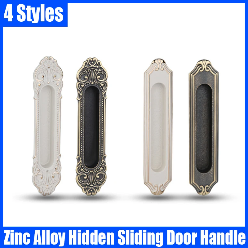 

1 Pair Zinc Alloy Hidden Sliding Door Handle Cabinet Handle Kitchen Cupboard Pulls Wardrobe Door Handle Drawer Knobs