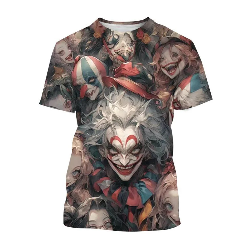 

Scary Clown 3D Printed T-shirt Men Women Personality Circus Graphic T Shirt Round Neck Short-sleeved Tees Summer Casual Tops