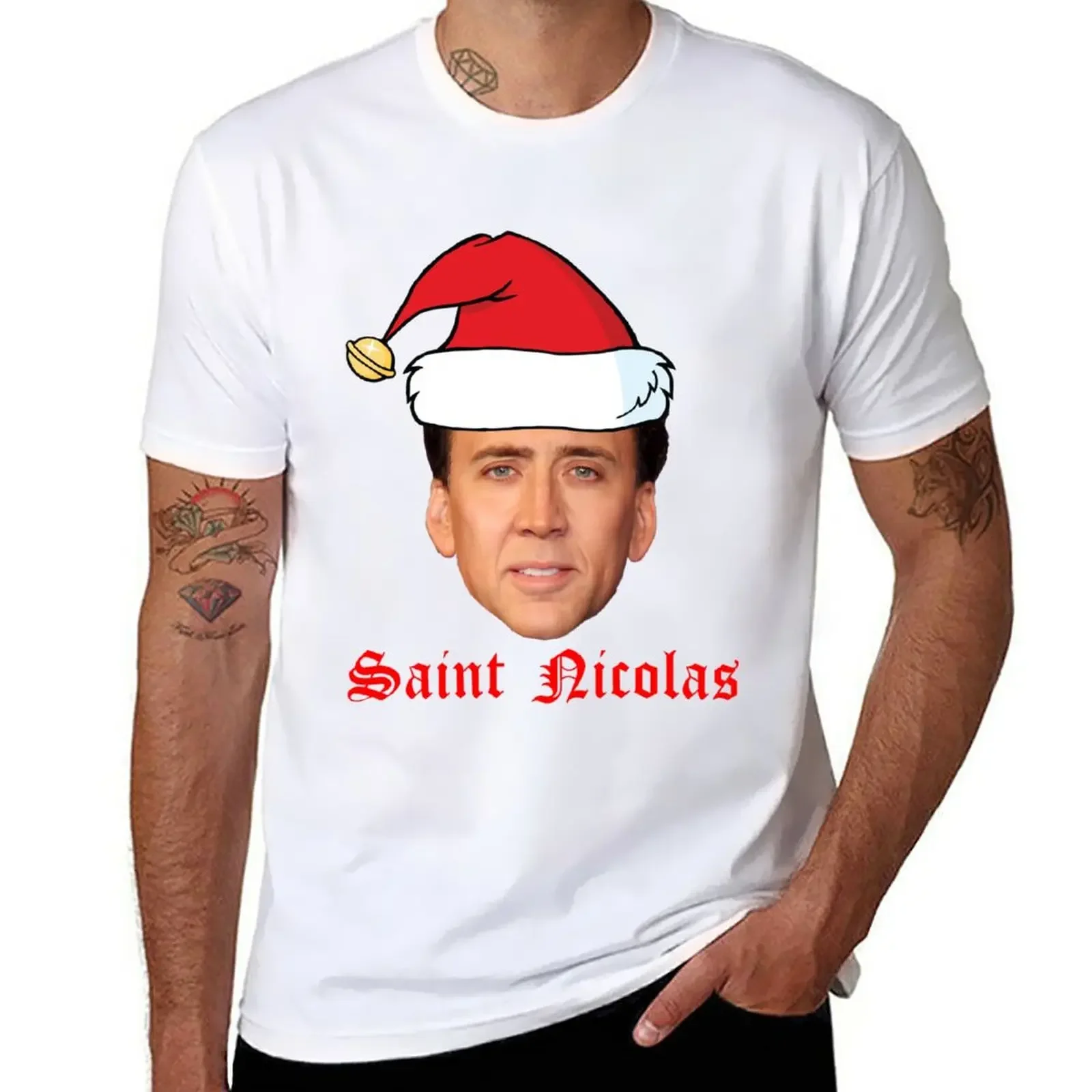 Saint Nicolas Cage Christmas Card T-Shirt for a boy anime clothes quick-drying kawaii clothes mens workout shirts
Saint Nicolas Cage Christmas Card T-Shirt for a boy anime clothes quick-drying kawaii clothes mens workout shirts